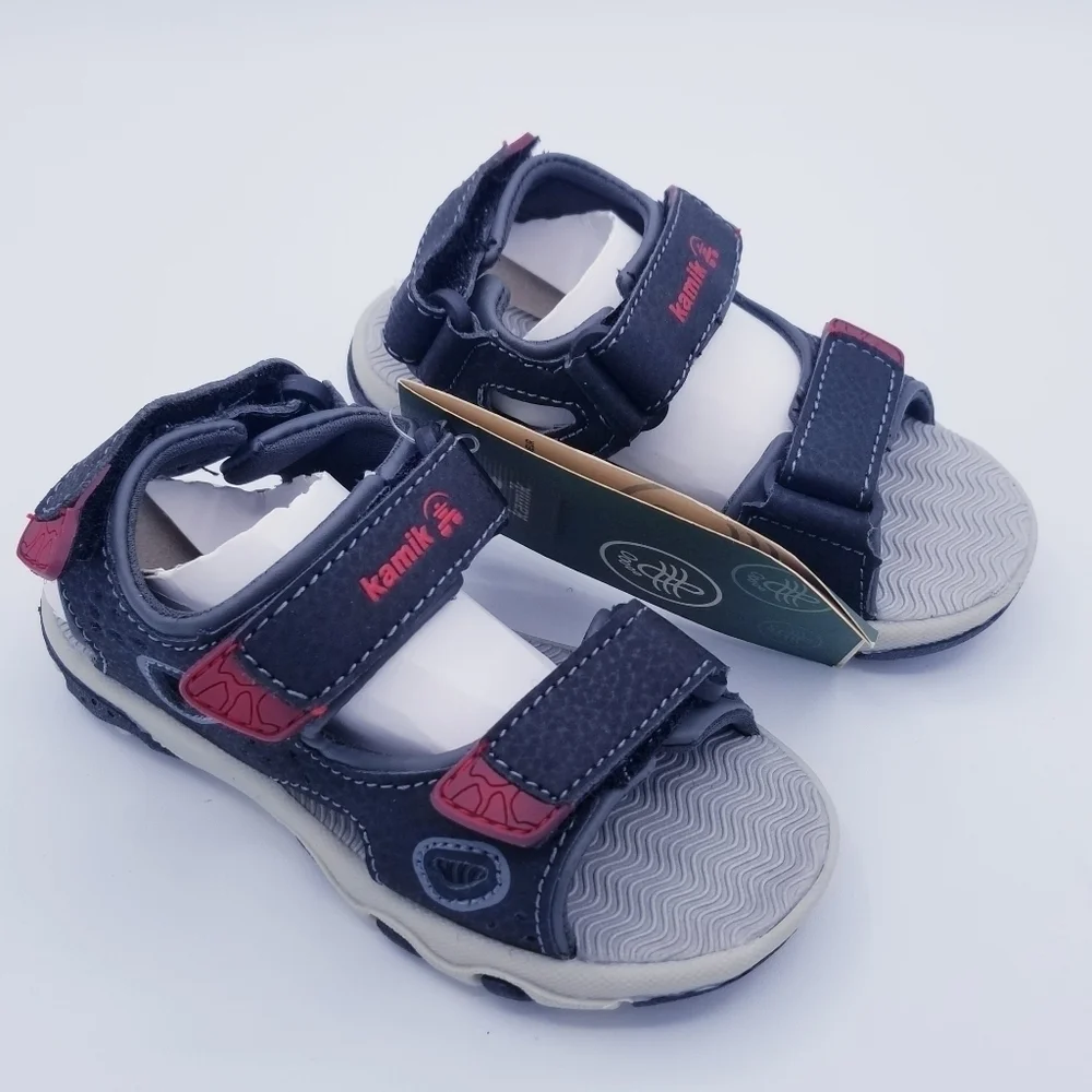 Kamik Lobster2 Black & Red Toddler Sandals size 7 NWT